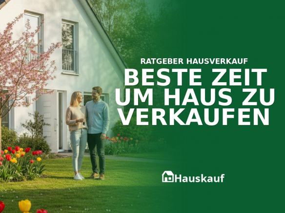 Ein attraktives Einfamilienhaus im Frühling, um die beste Zeit um Haus zu verkaufen zu visualisieren.