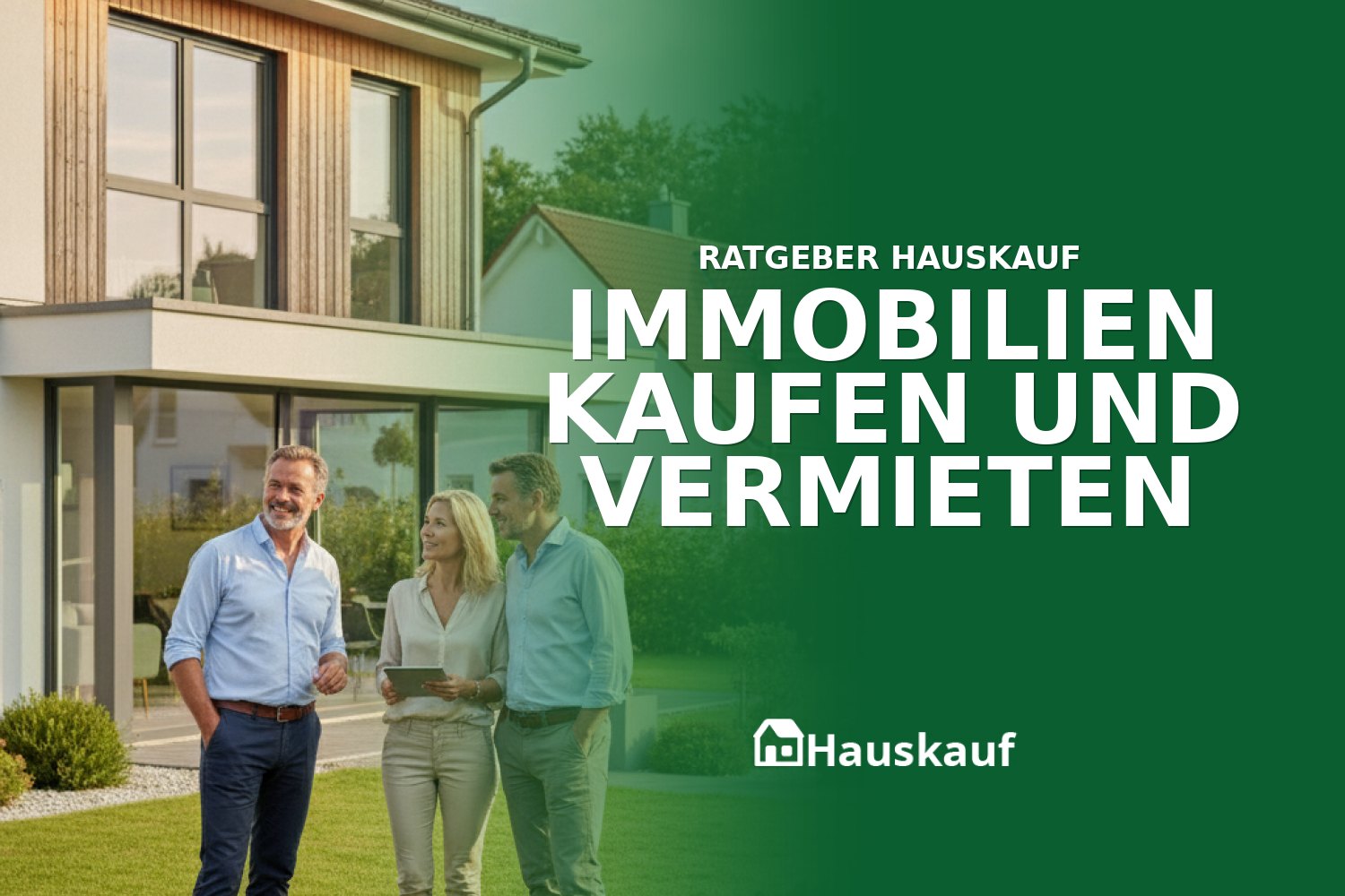 Ein Makler berät beim Immobilienkauf und Vermieten eines Hauses als Kapitalanlage.