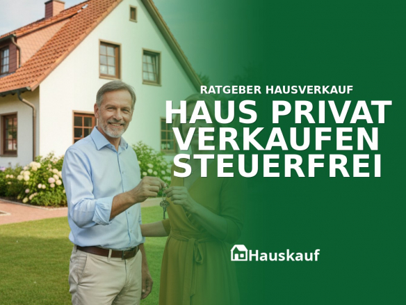 Zufriedenes Paar übergibt Hausschlüssel nach dem steuerfreien Haus privat verkaufen.