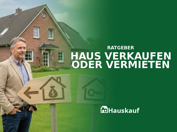 Haus verkaufen oder vermieten: Ein Eigentümer wägt die Entscheidung ab.