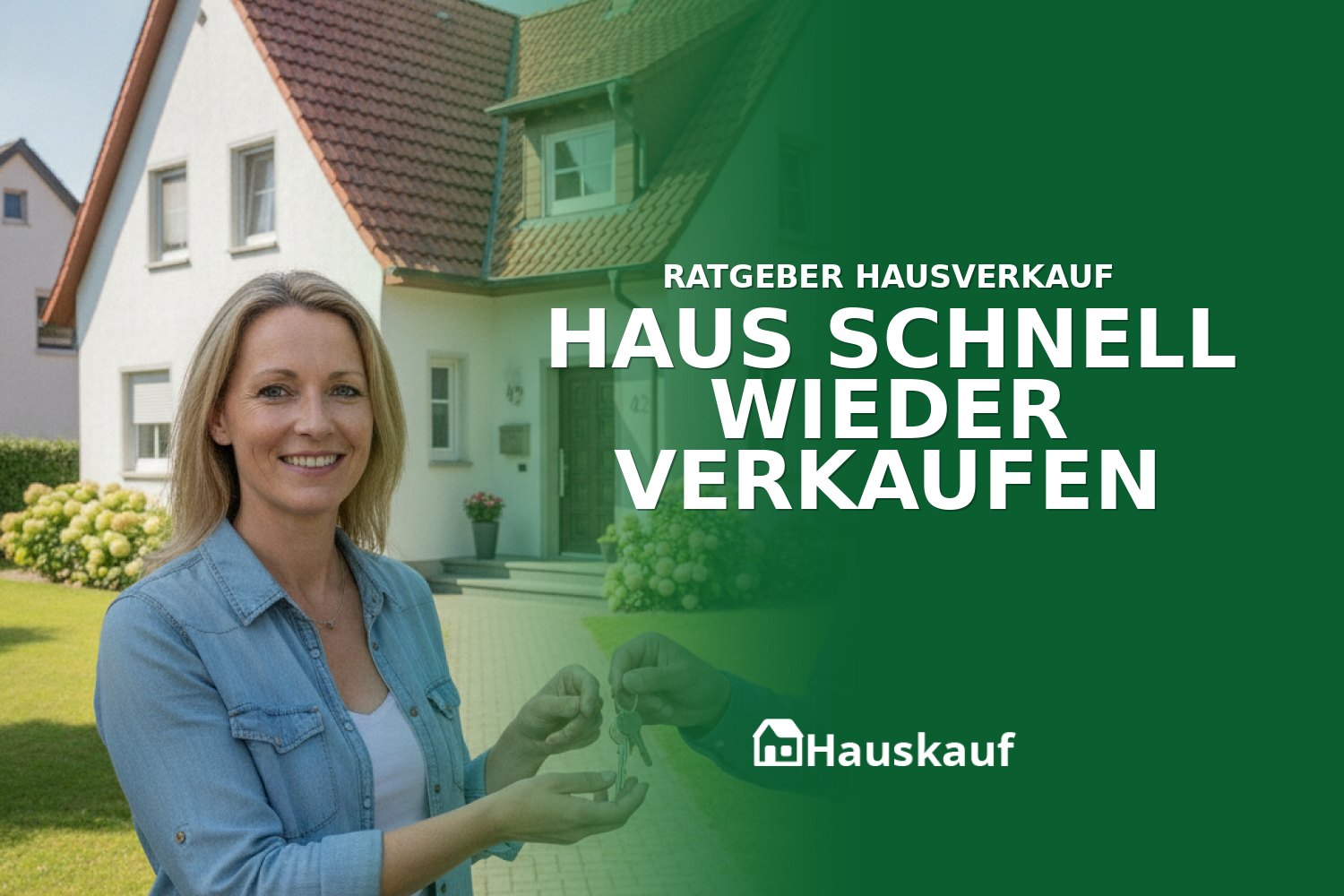 Zufriedenes Paar übergibt Hausschlüssel nach dem erfolgreichen und schnellen Haus wieder verkaufen